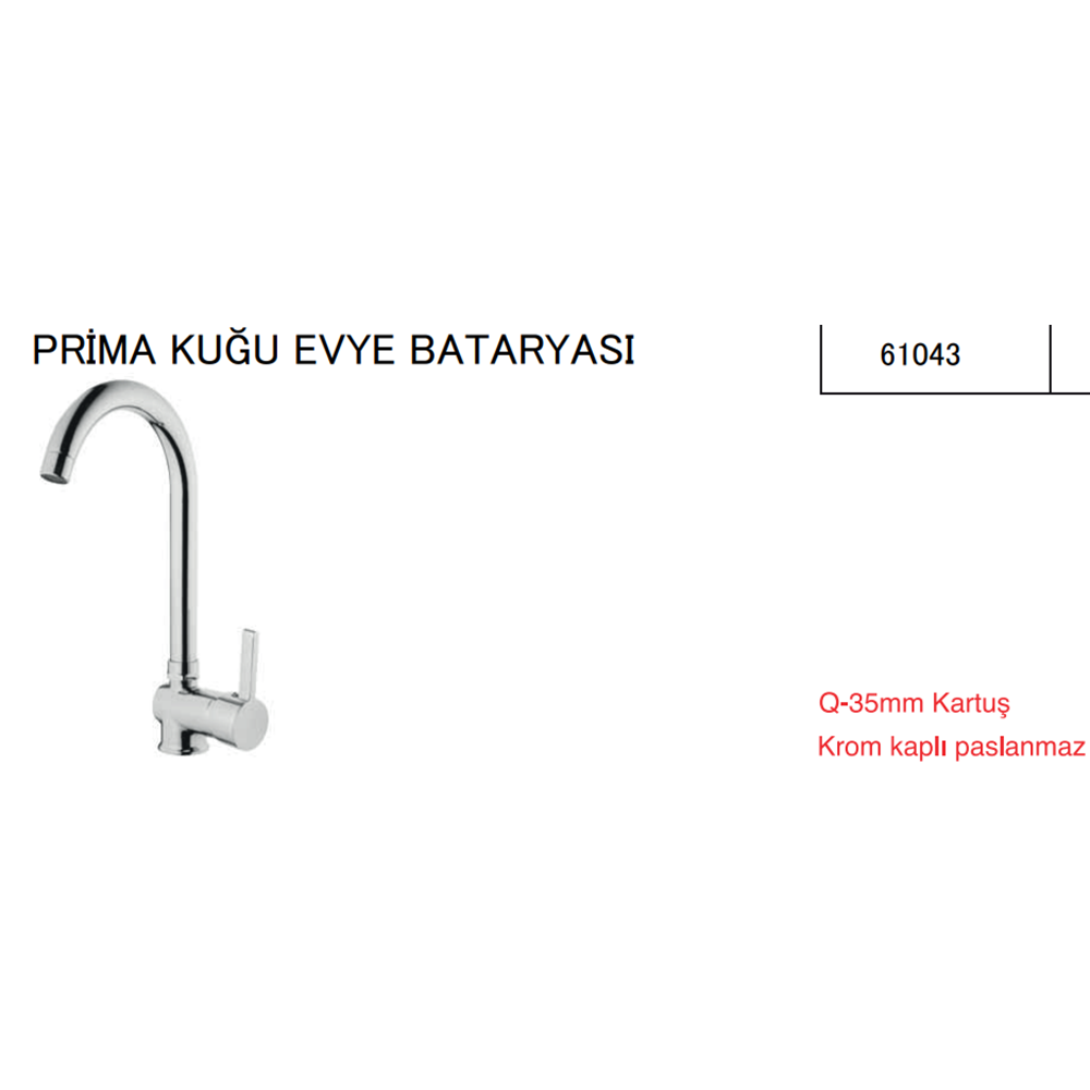 BATARYA MUTFAK TEMA PRIMA TEK GÖVDE 61043