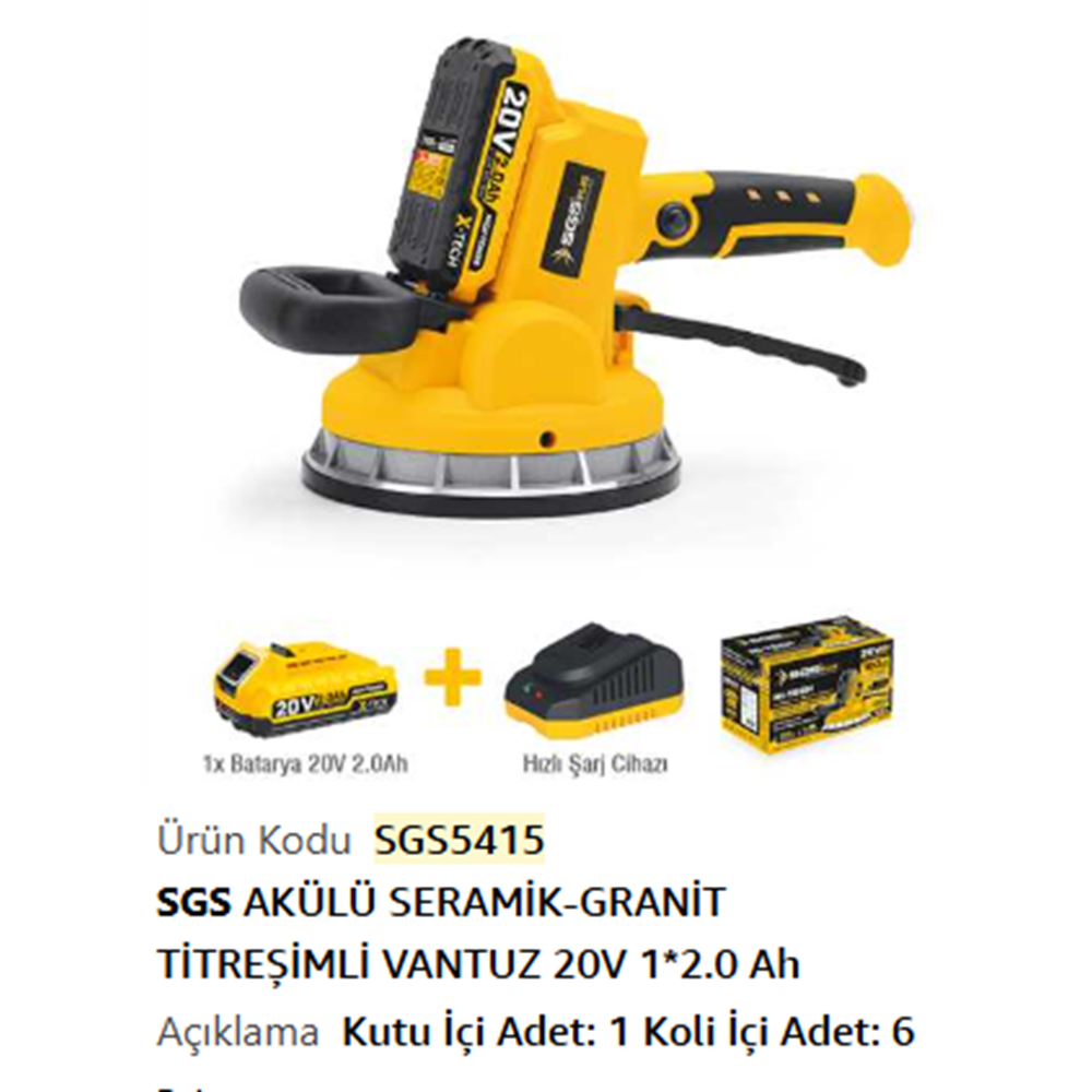 SGS AKÜLÜ SERAMIK - GRANIT TITRESIMLI VANTUZ SGS5415