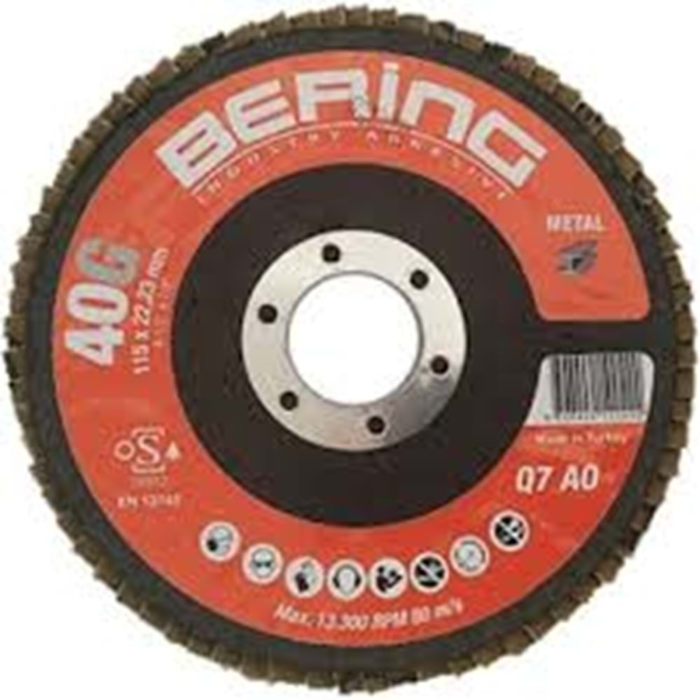 FLAP DISK KATLI ZIMPARA 115 MM P40 BERING