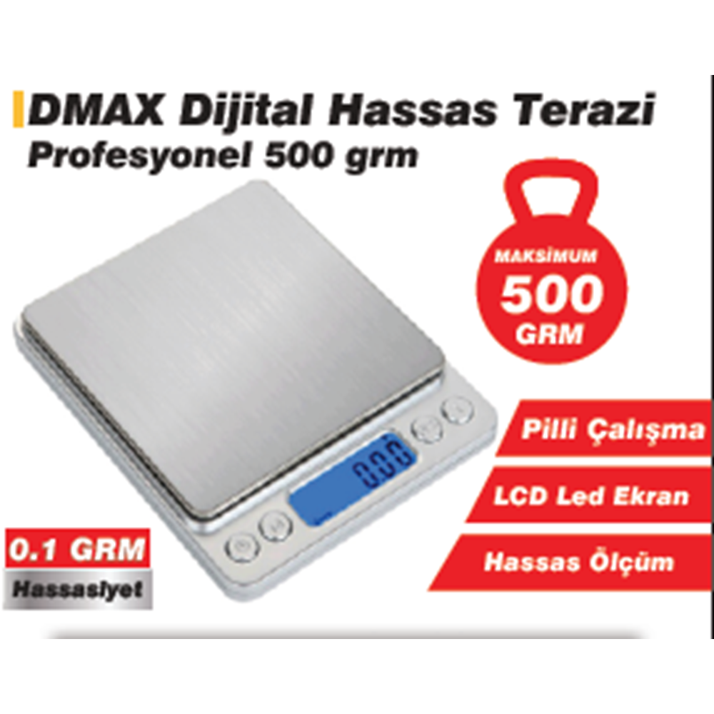 HASSAS TERAZI DIJITAL ELEKTRONIK 500 GR DMAX-4218