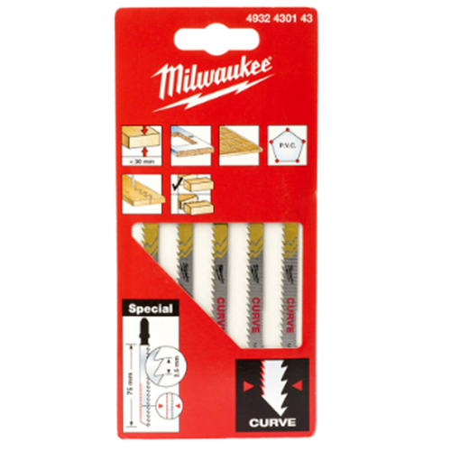 MILWAUKEE DEKUPAJ BIÇAGI AHSAP 75mm ÇIFT DIS 5li T4932430143