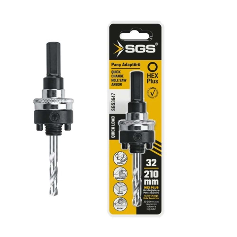 SGS BI-METAL PANÇ ADAPTÖRÜ HIZLI-QUICK / HEX PLUS SGS3647