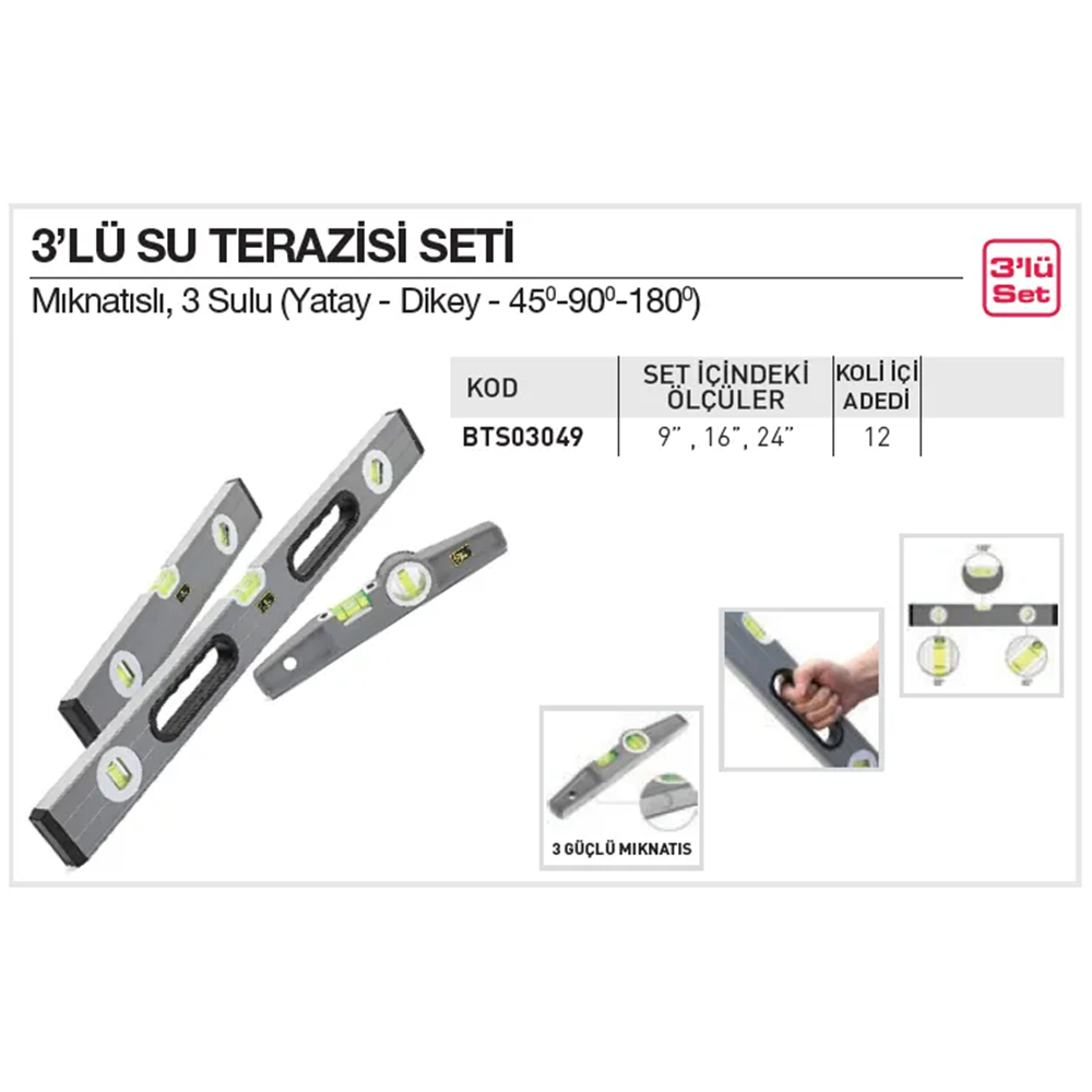 SU TERAZISI BTS 3 LÜ SET BTS03049