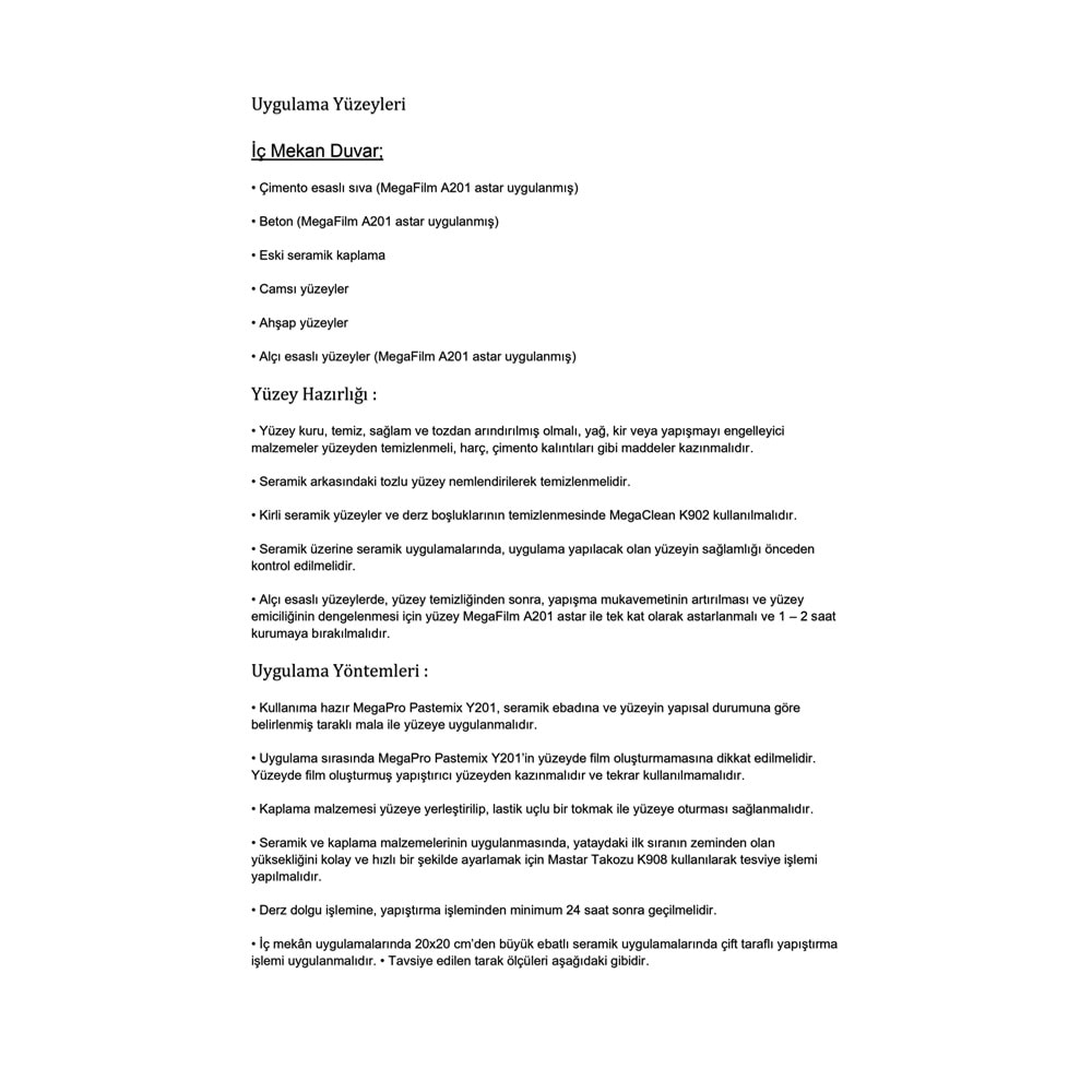 KYK MegaPro Pastemix Y201 Seramik Yapistirma Harci (5) / Beyaz