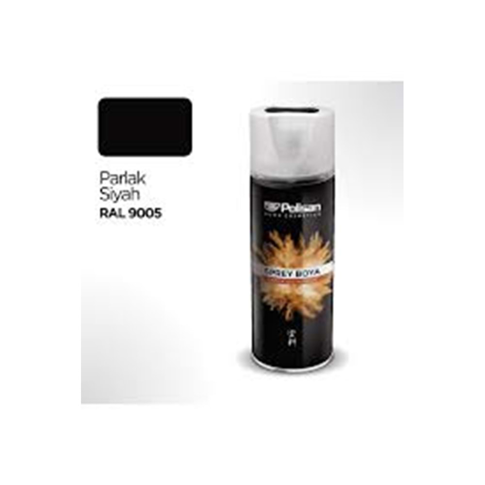 POLISAN SPREY BOYA 400 ML PARLAK SIYAH RAL 9005-326